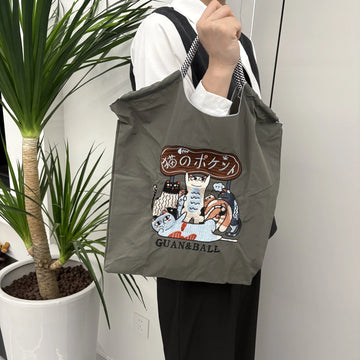 1 PC Fashion Japanese Harajuku Style Nylon Waterproof Handbag Embroidered Shopping Bag Hand-held Women's Shoulder Bag All-match-belleandkai.com