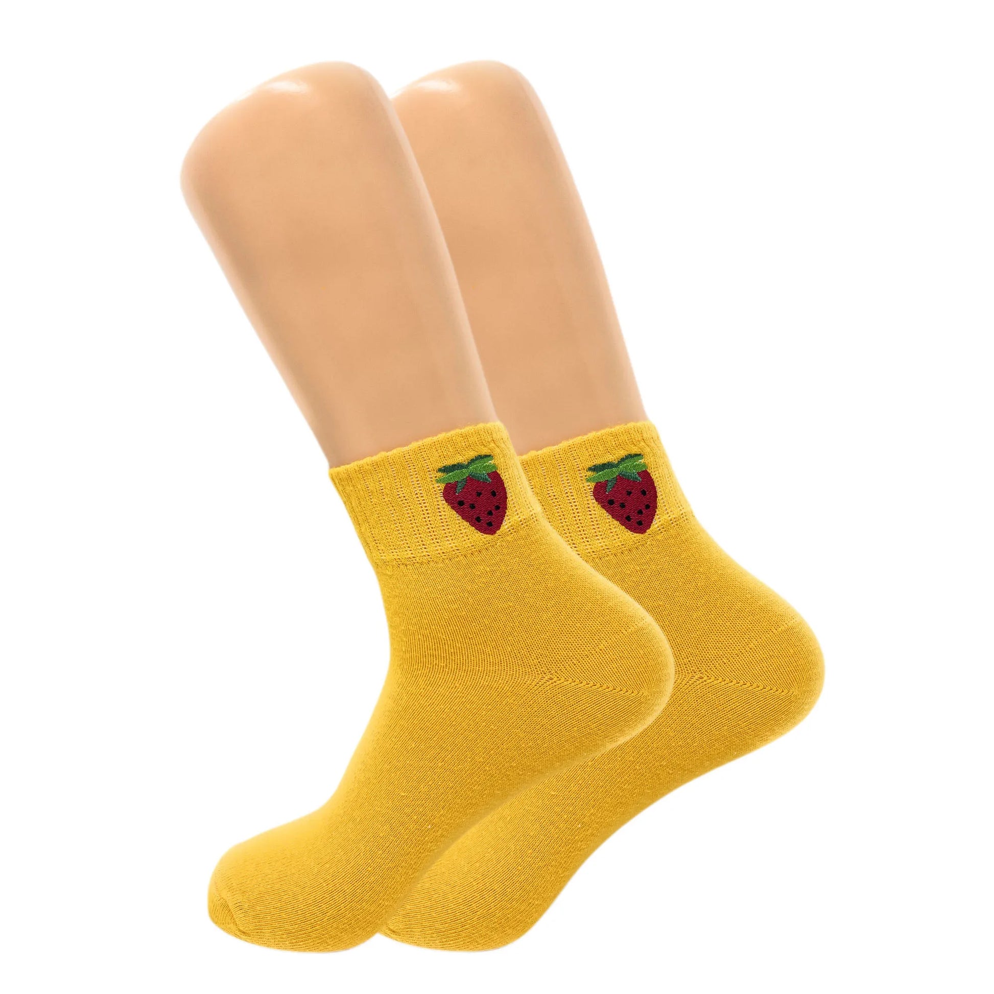 Women's Cotton Mini Half Crew Fruit Ankle Socks 3 Pairs-belleandkai.com