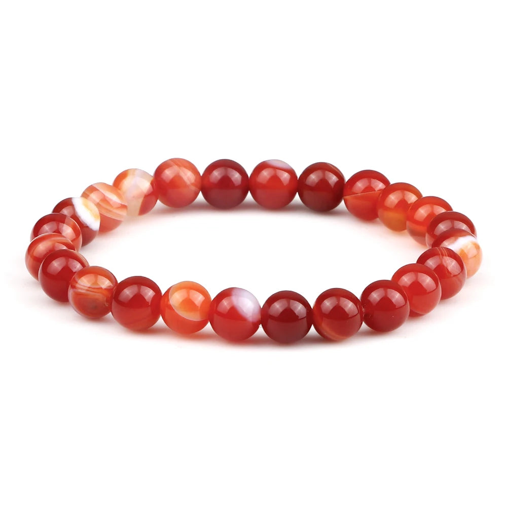 Men Energy Beaded Bracelet 8mm Natural Tiger Eye Stone Lava Rock Agates Stretch Bracelets Bangle Women Yoga Healing Jewelry Gift-belleandkai.com