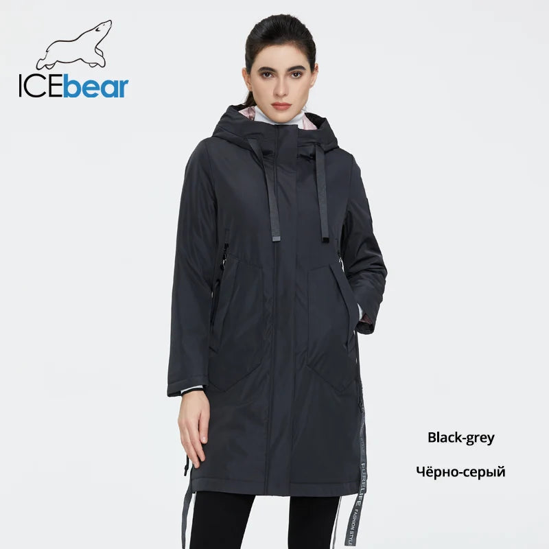 ICEbear 2023 new fall women's coat with a hood casual wear quality fashion autumn parka  brand clothing GWC20035D-belleandkai.com