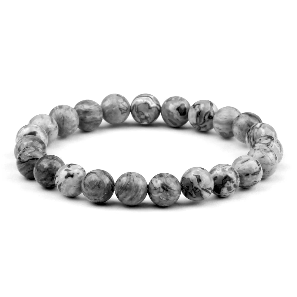 Men Energy Beaded Bracelet 8mm Natural Tiger Eye Stone Lava Rock Agates Stretch Bracelets Bangle Women Yoga Healing Jewelry Gift-belleandkai.com