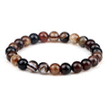 Men Energy Beaded Bracelet 8mm Natural Tiger Eye Stone Lava Rock Agates Stretch Bracelets Bangle Women Yoga Healing Jewelry Gift-belleandkai.com