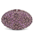 Gold Diamond Flower Evening Clutch Purse Oval Shape Rhinestone Crystal Wedding Bridal Clutches Luxury Phone Handbags-belleandkai.com