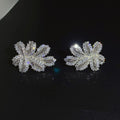 2021 Luxury Large Leaf Drop Flower Micro Cubic Zirconia Paved Naija Wedding Party Earring for Women-belleandkai.com