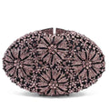 Gold Diamond Flower Evening Clutch Purse Oval Shape Rhinestone Crystal Wedding Bridal Clutches Luxury Phone Handbags-belleandkai.com