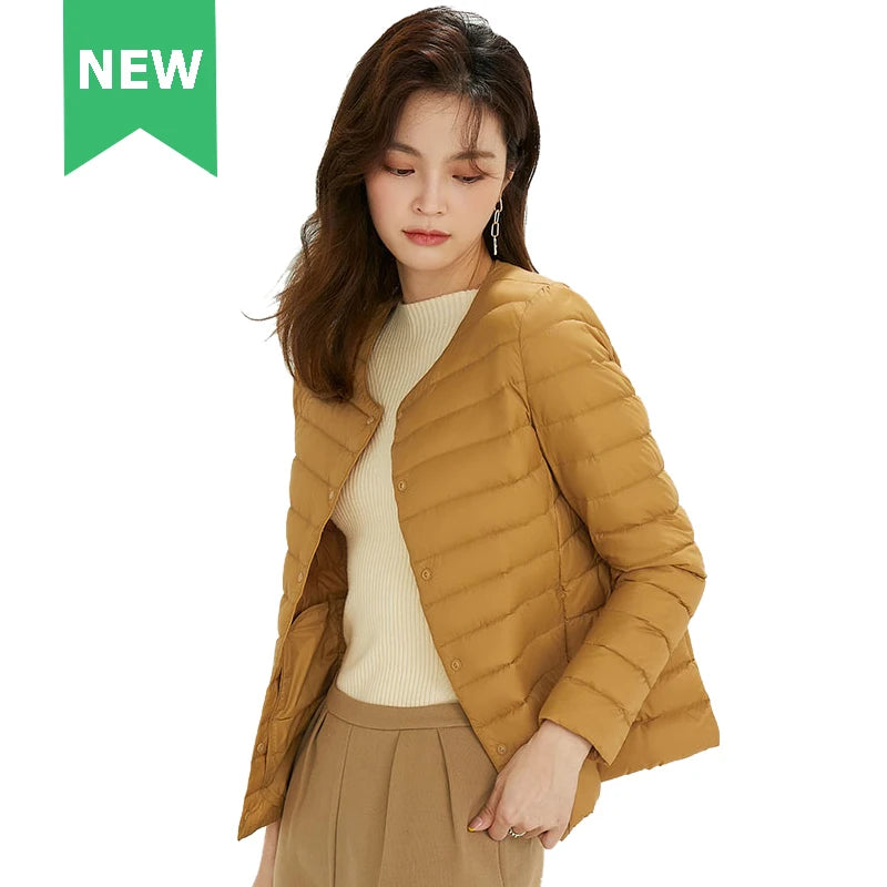 New Autumn Windbreaker 90% Duck Down Matte Fabric Lightweight Coat Ultra Light Women Warm Female Parka  Down Jackets Plus Coats-belleandkai.com