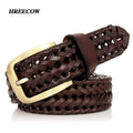 Unisex Men and Women Belt Genuine Leather Female Belt Woven Knitted Quality Belt Male Luxury strap Belts Cummerbund dropshipping-belleandkai.com