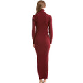 New Fashion Women Sexy Party Dress Knit Style Long Sleeve Turtleneck Winter Maxi Dress Slim Work Wear Office Dress Vestidos-belleandkai.com