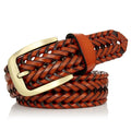 Unisex Men and Women Belt Genuine Leather Female Belt Woven Knitted Quality Belt Male Luxury strap Belts Cummerbund dropshipping-belleandkai.com