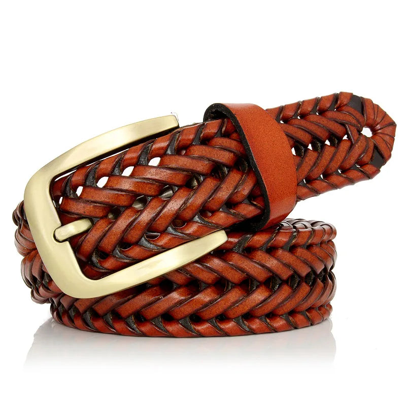 Unisex Men and Women Belt Genuine Leather Female Belt Woven Knitted Quality Belt Male Luxury strap Belts Cummerbund dropshipping-belleandkai.com
