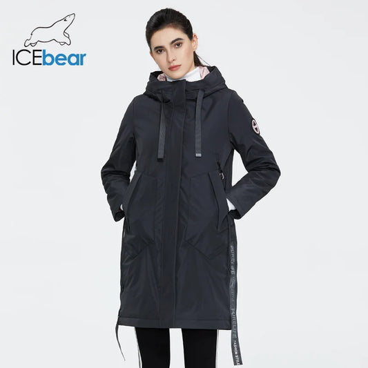 ICEbear 2023 new fall women's coat with a hood casual wear quality fashion autumn parka  brand clothing GWC20035D-belleandkai.com