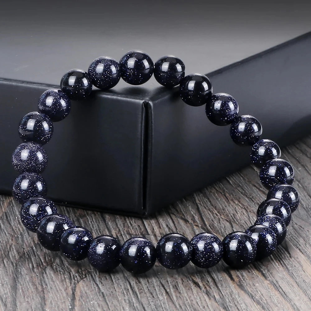 Men Energy Beaded Bracelet 8mm Natural Tiger Eye Stone Lava Rock Agates Stretch Bracelets Bangle Women Yoga Healing Jewelry Gift-belleandkai.com