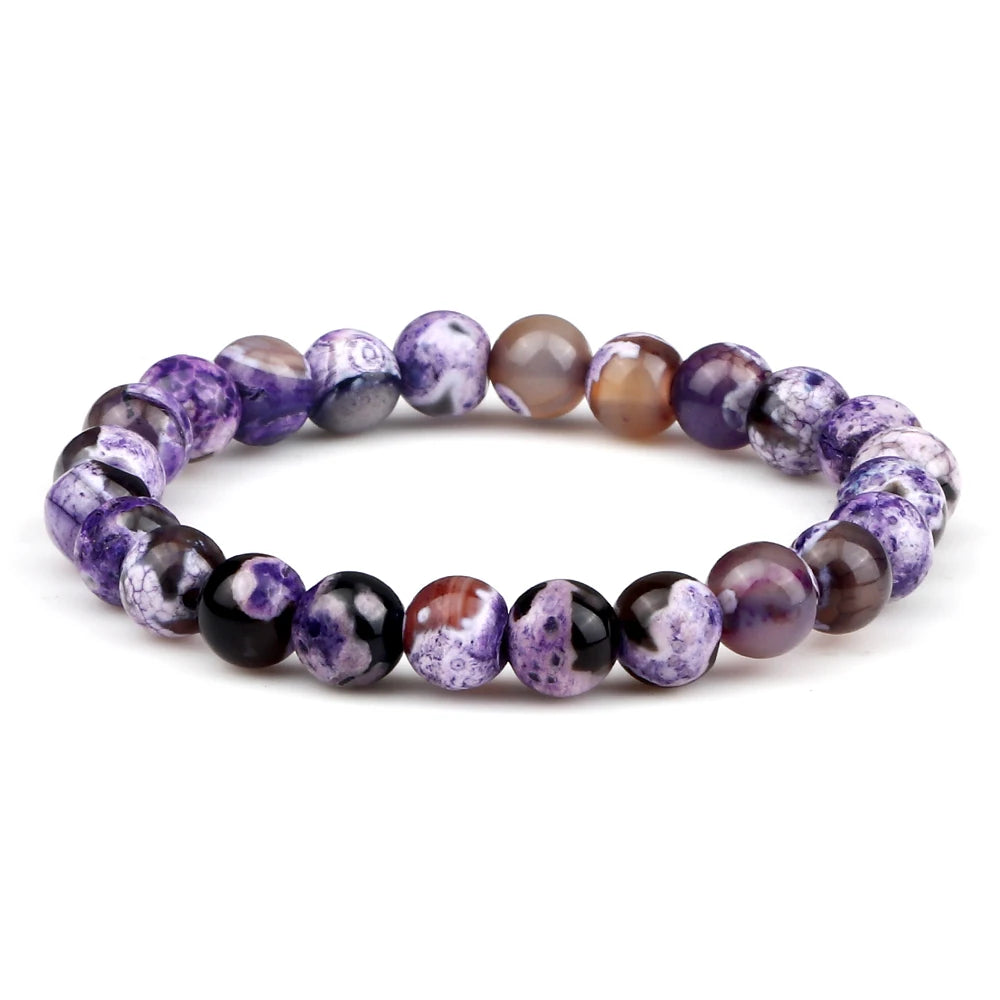 Men Energy Beaded Bracelet 8mm Natural Tiger Eye Stone Lava Rock Agates Stretch Bracelets Bangle Women Yoga Healing Jewelry Gift-belleandkai.com