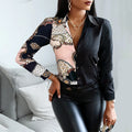 2024 Women Fashion Shirt Lady Long Sleeve Blouse Turn-down CollarButton Design Print  Casual Shirts-belleandkai.com