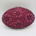Gold Diamond Flower Evening Clutch Purse Oval Shape Rhinestone Crystal Wedding Bridal Clutches Luxury Phone Handbags-belleandkai.com