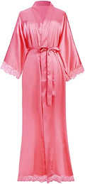 2019 New Silk Satin Lace Robes Bridesmaid Bride Robes Wedding Long Robe Bathrobe Womens Robe Lingerie Robe-belleandkai.com