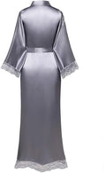 2019 New Silk Satin Lace Robes Bridesmaid Bride Robes Wedding Long Robe Bathrobe Womens Robe Lingerie Robe-belleandkai.com
