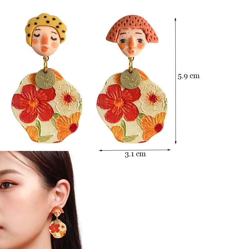 Top Sale Fashion Colourful Dangle Earrings for Women Accessories Stud Earring Y2K Pendientes New In Resin Earings-belleandkai.com