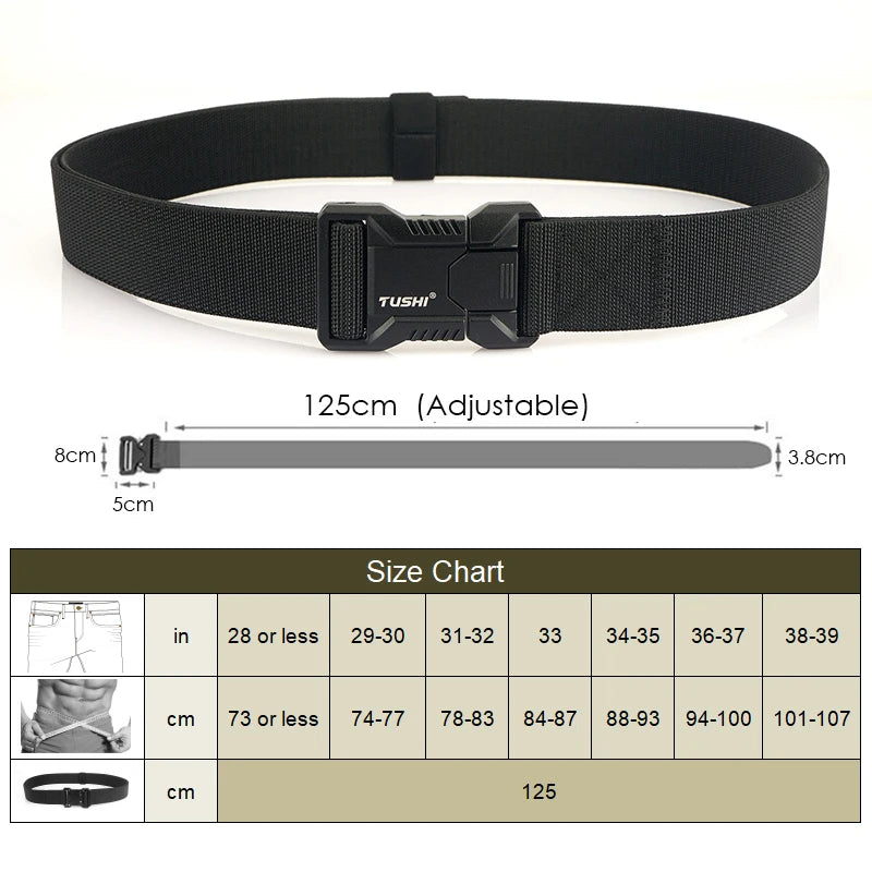 VATLTY New Tactical Outdoor Belt for Men and Women Aluminum Alloy Buckle Quick Release Elastic Belt Casual Belt Jeans Waistband-belleandkai.com