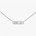 925 sterling silver classic fashionable mobile three diamond women's necklace. Holiday gifts-belleandkai.com