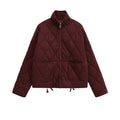 BSK&TRAF2025 Autumn New Collection Women's Simple Series Multi color Selection Stand up Collar Quilted Warm Cotton Jacket Coat-belleandkai.com