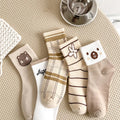 5 Pairs/Lot Socks Women's Cotton Print Short Ankle Set White Sports Cycling Running Compression Summer Breathable-belleandkai.com