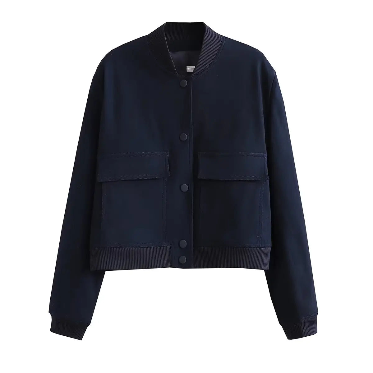 Willshela Women Fashion Solid Bomber Jackets Coat With Pockets V-Neck Single Breasted Long Sleeves Female Chic Lady Outfits-belleandkai.com