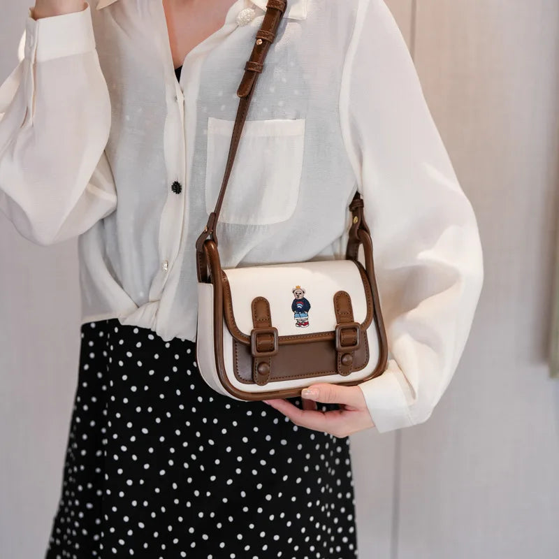 Beibaobao 2025 New Single Shoulder Crossbody Bag Lightweight Bag Cartoon Bear Versatile Mini messenger bag Handbag-belleandkai.com
