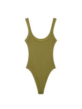 TRZA-Skinny Ribbed Bodysuits for Women, O Neck, Straps, Snap-Button, Female Playsuits, Sexy Fashion-belleandkai.com
