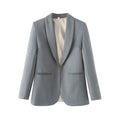 TRZA Women's Fashion Front Open Blazer Coat Long Sleeve Office Wear with Welt Pockets Chic Female Outerwear Top-belleandkai.com