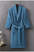 100% Cotton Terry Towel Bathrobe Robe Man And Women Kimono Dressing Gown Sleepwear Water Uptake Hotel Swimming Robe-belleandkai.com