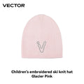 VECTOR Children's Embroidered Ski Knitted Hat Solid Color for Warmth, Warmth, Comfort, and Skin Friendly Trend Versatile-belleandkai.com