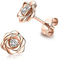 CAOSHI Dainty Flower Stud Earrings for Women Delicate Ear Studs for Daily Life Brilliant Zirconia Accessories for Engagement-belleandkai.com
