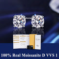 Hot Moissanite Studs 6 prong Earrings Pass Diamond tester For Men Women 18K Platinum Plated Bride Wedding Gemstone 925 Silver-belleandkai.com