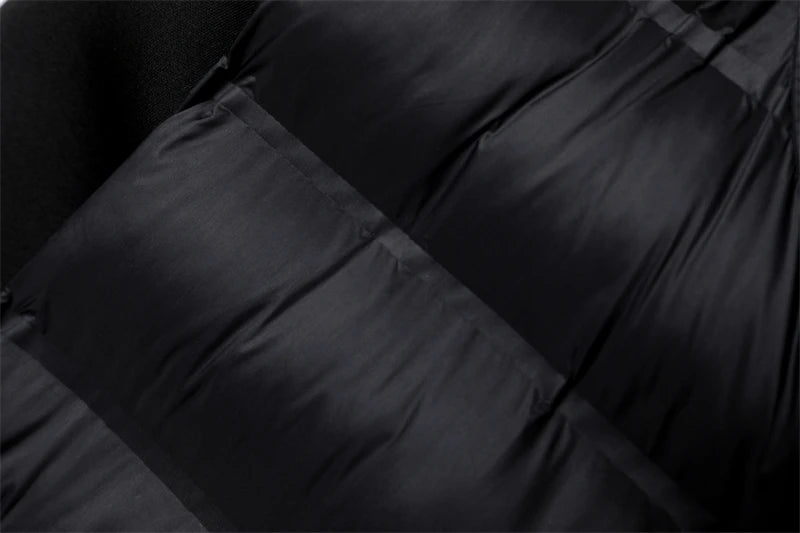 RARF Women's stand-up collar pressure glue zipper Black splicing space cotton jacket jacket for women-belleandkai.com