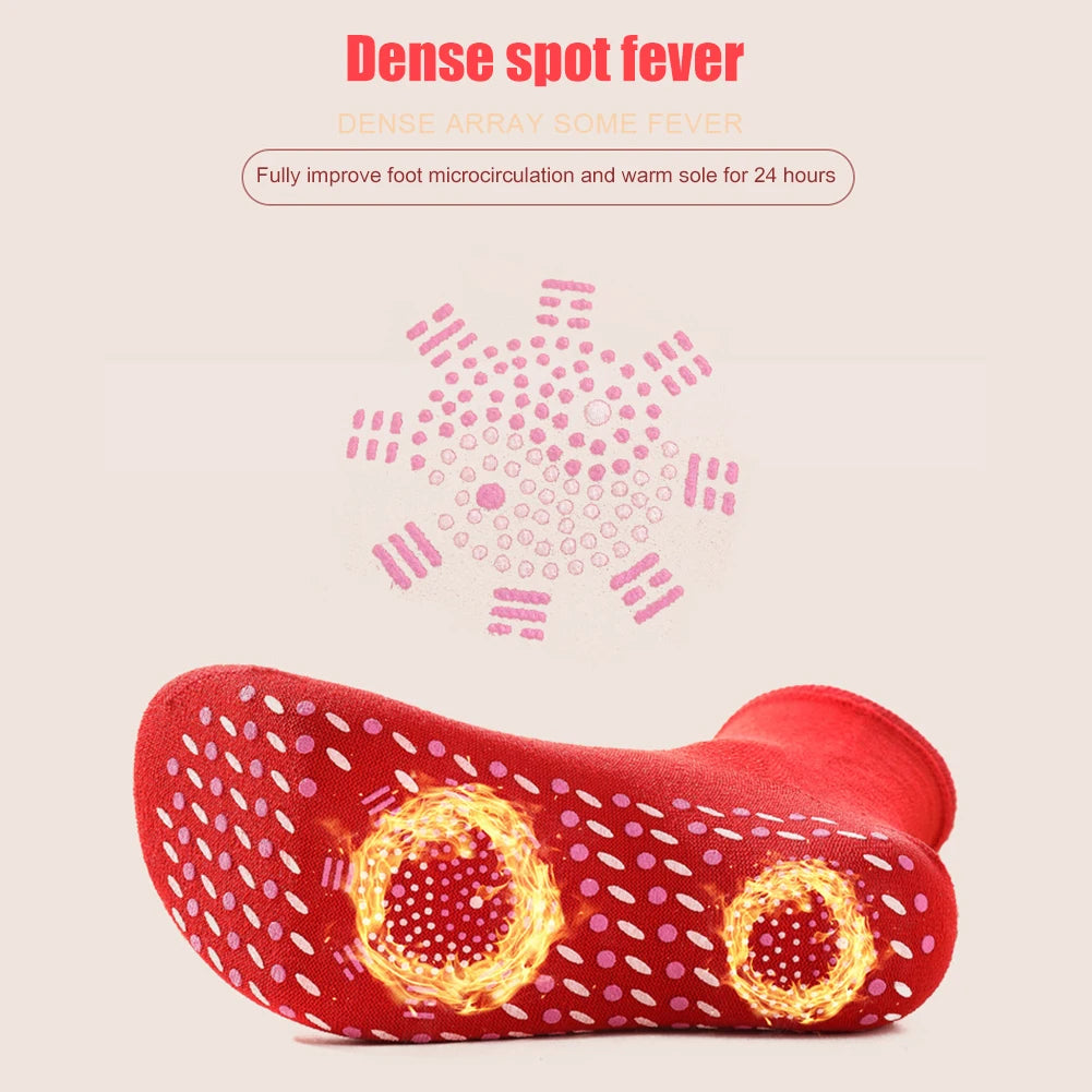 1-3Pair Self Heating Socks Winter Skiing Warm Socks Pain Relief Whole Foot One Size Socks Tourmaline Cold-Resistant for Winter-belleandkai.com