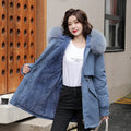Women Parka Fashion Long Coat Wool Liner Hooded Parkas 2023 New Winter Jacket Slim with Fur Collar Warm Snow Wear Padded Clothes-belleandkai.com