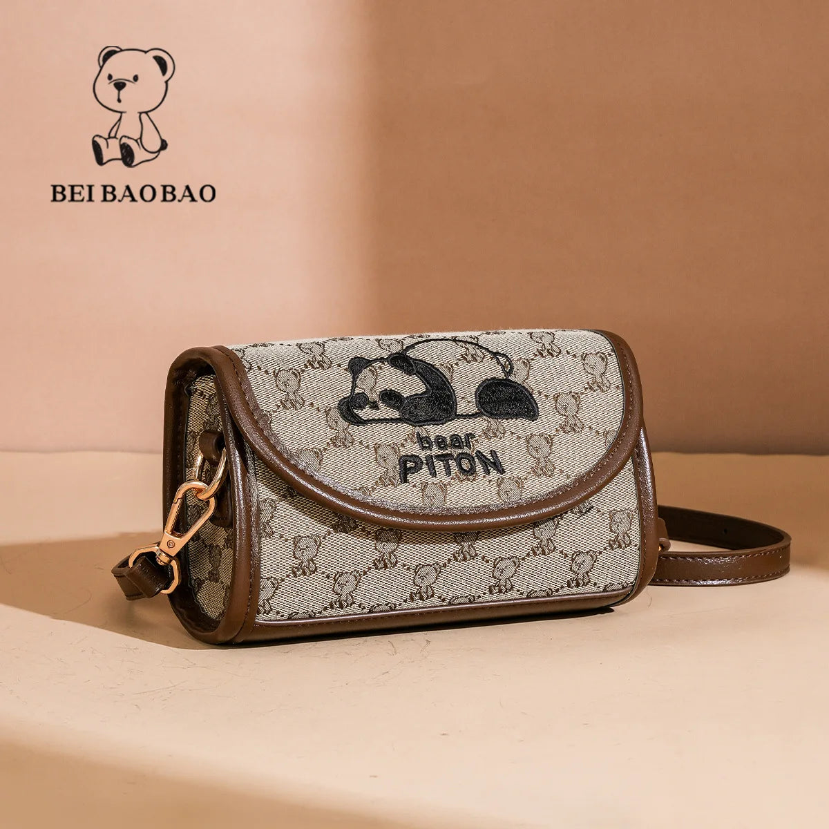 Beibao New Fashionable Cylindrical Bag Women's Shoulder Bag Embroidered Canvas Women's Bag Crossbody Bag Texture Small Bag-belleandkai.com