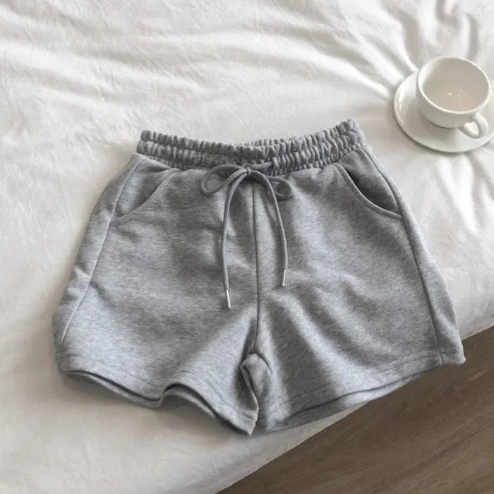Women's Casual Shorts Petite Summer New Grey Versatile Outer Wear Running Trunks Trendy Cotton Material Origin China-belleandkai.com