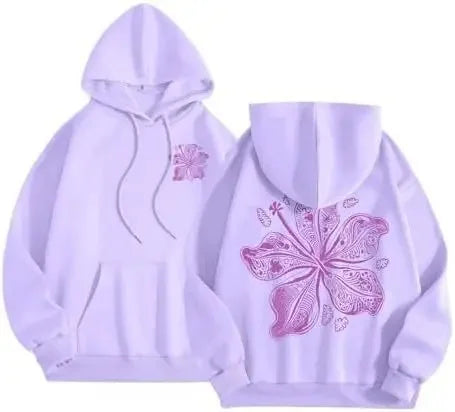 Fashionable Sporty Hoodie Casual Shoulder-Length Sleeve Printed Comfortable Polyester Women's Sweatshirt Trendy Streetwear-belleandkai.com