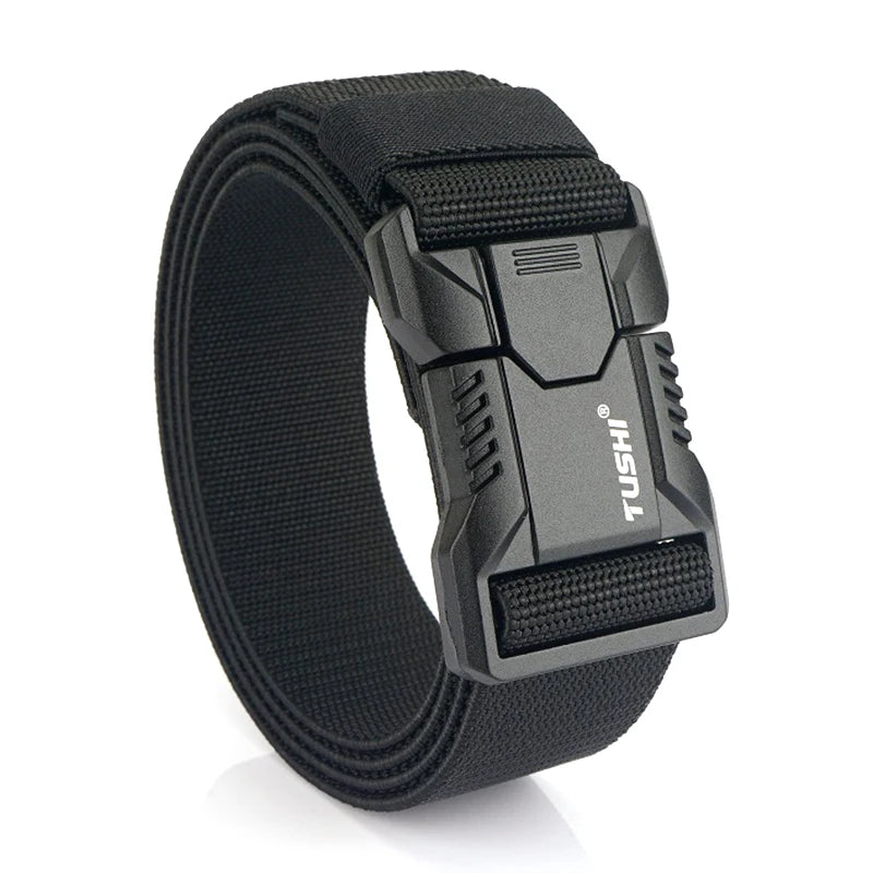 VATLTY New Tactical Outdoor Belt for Men and Women Aluminum Alloy Buckle Quick Release Elastic Belt Casual Belt Jeans Waistband-belleandkai.com