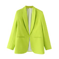 Zach Ailsa 2024 Autumn New Product Women's Wear Simple and Elegant Slim Fit Solid Color Pocket Decoration Suit Coat-belleandkai.com