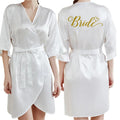 Rose Gold Women Bathrobe White Letter Bride Bridesmaid Mother Maid of Honor Get Ready Bridal Party Robes Gifts Dressing Gown-belleandkai.com