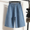 High Waist Wide Leg Loose Denim Shorts Women 2024 Summer New Arrivals Half Length Blue Color Jeans Shorts Korean Casual Jeans-belleandkai.com