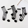 Women's Summer Socks Thin & Breathable Ankle Socks | Striped/Transparent/Plaid/Dots Pattern, Casual Socks for Women (10Pair)-belleandkai.com