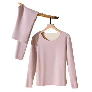 1Set Women's Thermal Underwear Set Seamless Thick Double Layer Warm Lingerie Winter Long Sleeve Bottoming Thermal Clothing Sets-belleandkai.com