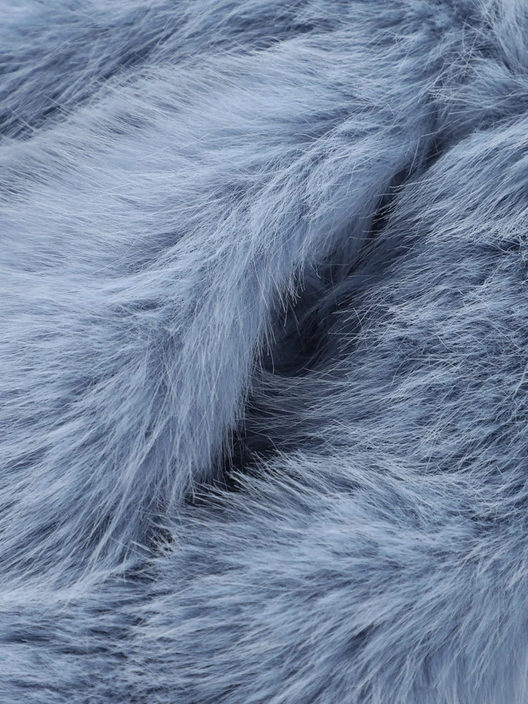 Luxury Faux Fur Women's Coat Turn down Collar Long Sleeve Button Pocket Soft Overcoat Thick Warm Winter Outerwear for Ladies-belleandkai.com