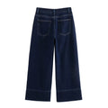 Summer New Product Casual Women's Fashion Solid Color Versatile Loose Simple High Waist Wide Leg Jeans-belleandkai.com