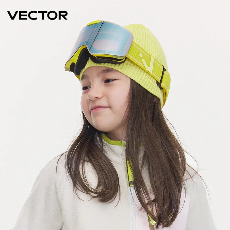 VECTOR Children's Embroidered Ski Knitted Hat Solid Color for Warmth, Warmth, Comfort, and Skin Friendly Trend Versatile-belleandkai.com