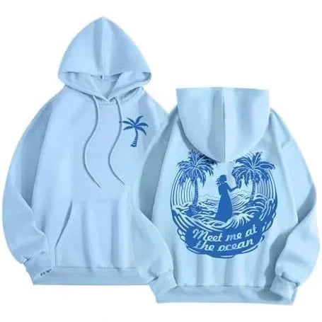 Fashionable Sporty Hoodie Casual Shoulder-Length Sleeve Printed Comfortable Polyester Women's Sweatshirt Trendy Streetwear-belleandkai.com
